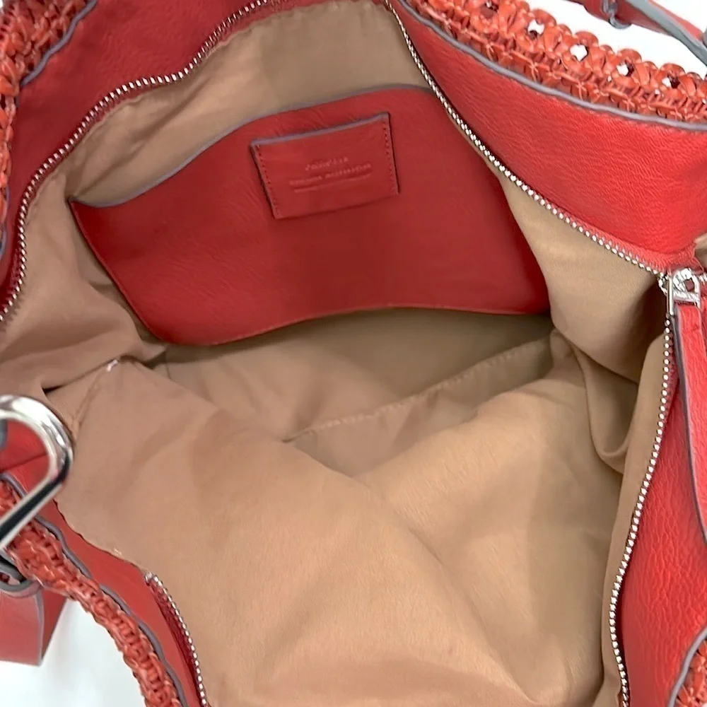 PARFOIS Basket weave HOBO/SHOULDER BAG in an orangish red color NWOT